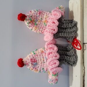 Handmade Crochet Pink Cupcake Mittens Size Toddler NWOT